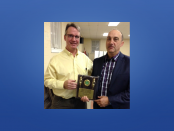 David Foord, Senior Program Coordinator at Sussex County 4-H, presented Tony Torre, Vice President/Business Development Officer at Sussex Bank with a plaque for the Youth Development Business Award.