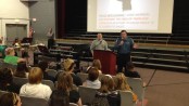 Chief Michael Richards speaks to Newton High School students. Photo courtesy of the Newton Police Department.