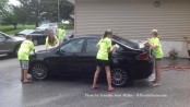 Wallkill Valley First Aid Squad cadets lather up a car during the group's fundraiser. Photo by Jennifer Jean Miller.