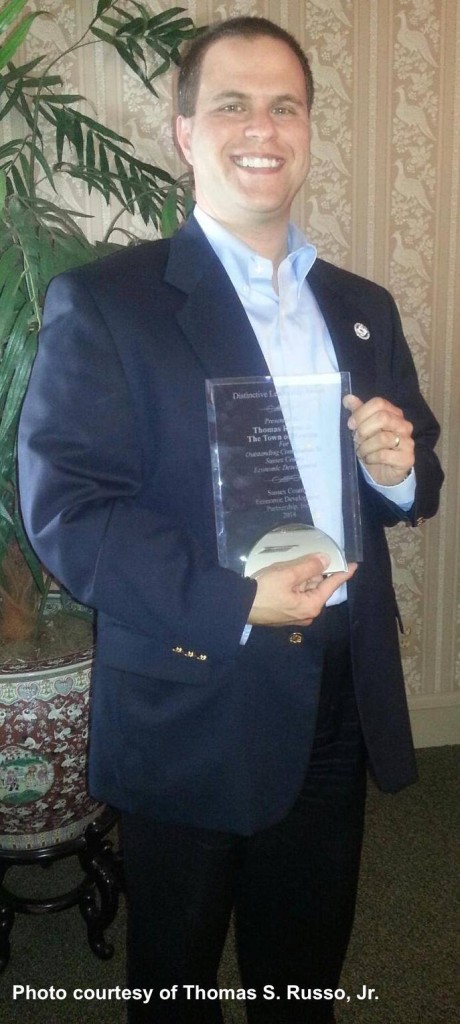 Thomas S. Russo Jr., after receiving the Distinctive Leadership Award on June 27, from the Sussex County Economic Development Partnership. Photo courtesy of Thomas S. Russo, Jr.
