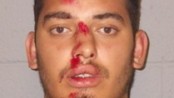 Francisco Torres of Camden after assaulting a woman in Hopatcong and then Hopatcong Police Sgt. Magrini. Photo courtesy of the Hopatcong Police Department.