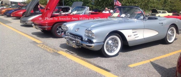 Corvettes from the 60s to the present day were lined up for the show. Photo by Jennifer Jean Miller.
