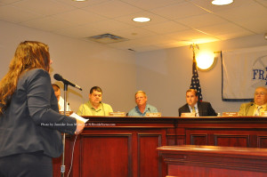 Dawn Fantasia addresses the council. Photo by Jennifer Jean Miller.