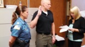 Daniel Kern sworn in to the Hopatcong Borough Police Department. Photo courtesy of the Hopatcong Borough Police Department.