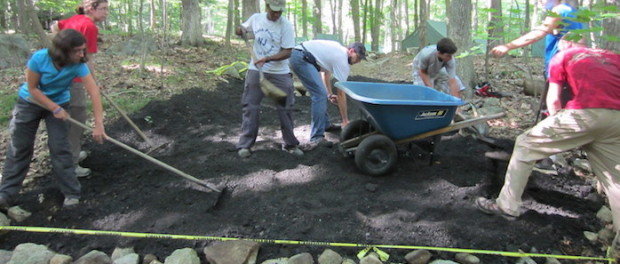 Crew members working on the conservation project. Photo courtesy of Venture Crew 276.