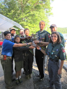  Group photo of crew 276 with the Week 5 Siesta Cup (Alex, Marcus, Keith, Kathryn, Stephen, Chris, Zach and Katie). Photo courtesy of Venture Crew 276.