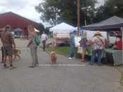 Attendees enjoy the Blairstown Farmers' Market, including those on four legs. Some make a stop at the Coffee Coops both during their visit. Photo by Jennifer Jean Miller.