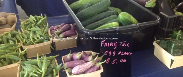 Jersey Fresh okra, eggplant, cucumbers and more for sale at the Sussex County Farmers Market at the Sussex County Fairgrounds. Photo by Jennifer Jean Miller.