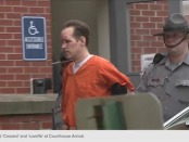 Eric Frein as he is taken into the courthouse. Image courtesy of ABC News video footage.