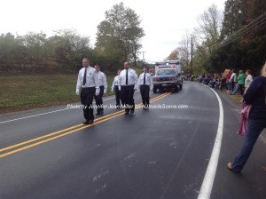 The Blue Ridge Rescue Squad Members outfitted with gloves ties and white gloves for the occasion. Photo by Jennifer Jean Miller.