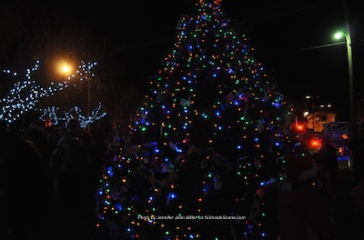 The Christmas Tree in front of the Newton Municipal Building in its glory. Photo by Jennifer Jean Miller.