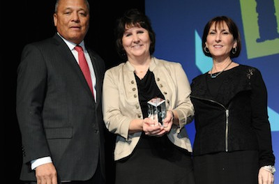 Pictured left to right: General Arthur T. Dean, CADCA Chairman & CEO, Becky Carlson, CFPC & Sue Thau, CADCA Public Policy Consultant. Photo courtesy of the Center for Prevention and Counseling.