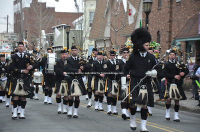 Police Pipes and Drums of Morris County during the festivities. Photo by Jennifer Jean Miller.