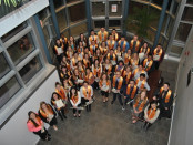 Newly inducted members into the Phi Theta Kappa (PTKP Honor Society. Image courtesy of SCCC.