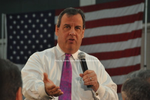 Governor Chris Christie answers a question. Photo by Jennifer Jean Miller. 