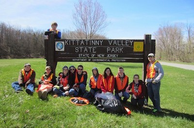 Group photo at Kittatinny State Park along our cleanup route (Andover Cleanup). Photo courtesy of Venturing Crew 276.