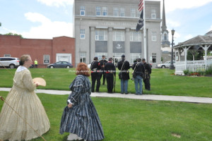 Civil War re-enactors spend time in the square in Downtown Newton. Photo by Jennifer Jean Miller.