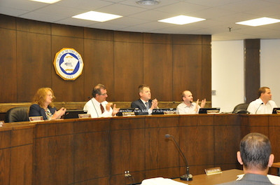 The Newton Town Council during the meeting on June 22. Photo by Jennifer Jean Miller.