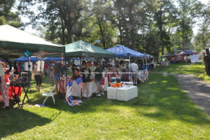 Attendees at Hopatcong Days mingled under the tents. Photo by Jennifer Jean Miller.