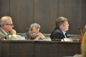 Planning Board members listen to the testimony. Photo by Jennifer Jean Miller. 