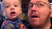 Charles Flartey and his son Tommy have become viral on YouTube with videos where Charles sings remixed versions of popular songs during Tommy's mealtimes. Facebook image courtesy of Charles Flartey.