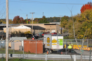 The shredding truck at the town's recycling center, as part of a complimentary service for town residents that day to bring their personal documents. Photo by Jennifer Jean Miller.
