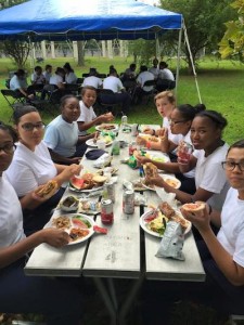 Mackenzie Hart enjoying a barbecue event with her classmates. Facebook Photo courtesy of the New Jersey ChalleNGe Youth Academy.