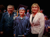 Mackenzie Hart at her graduation from the New Jersey Youth ChalleNGe Academy, Sept. 2015, pictured with Acting Gov. Kim Guadagno and Adjutant General of New Jersey Brig. Gen. Michael J. Cuniff. Photo courtesy of the US Army National Guard, Staff Sgt. Nick Young.