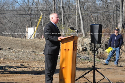 Sussex County Clerk Jeff Parrott discusses one of his career highlights as a freeholder, which was the inception of the idea of the cemetery. Photo by Jennifer Jean Miller. 
