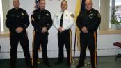 From L-R: Cpl. Stephen Murphy, Sgt. Eric Groeger, Sheriff Michael F. Strada, and Lt. Allan O’Gorman. Photo courtesy of the Sussex County Sheriff's Office.