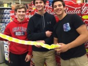Anthony Esposito, Jack Varian and Troy DuPont, Byram, participating in Sticker Shock at Shop Rite Liquors in Byram. Image provided.